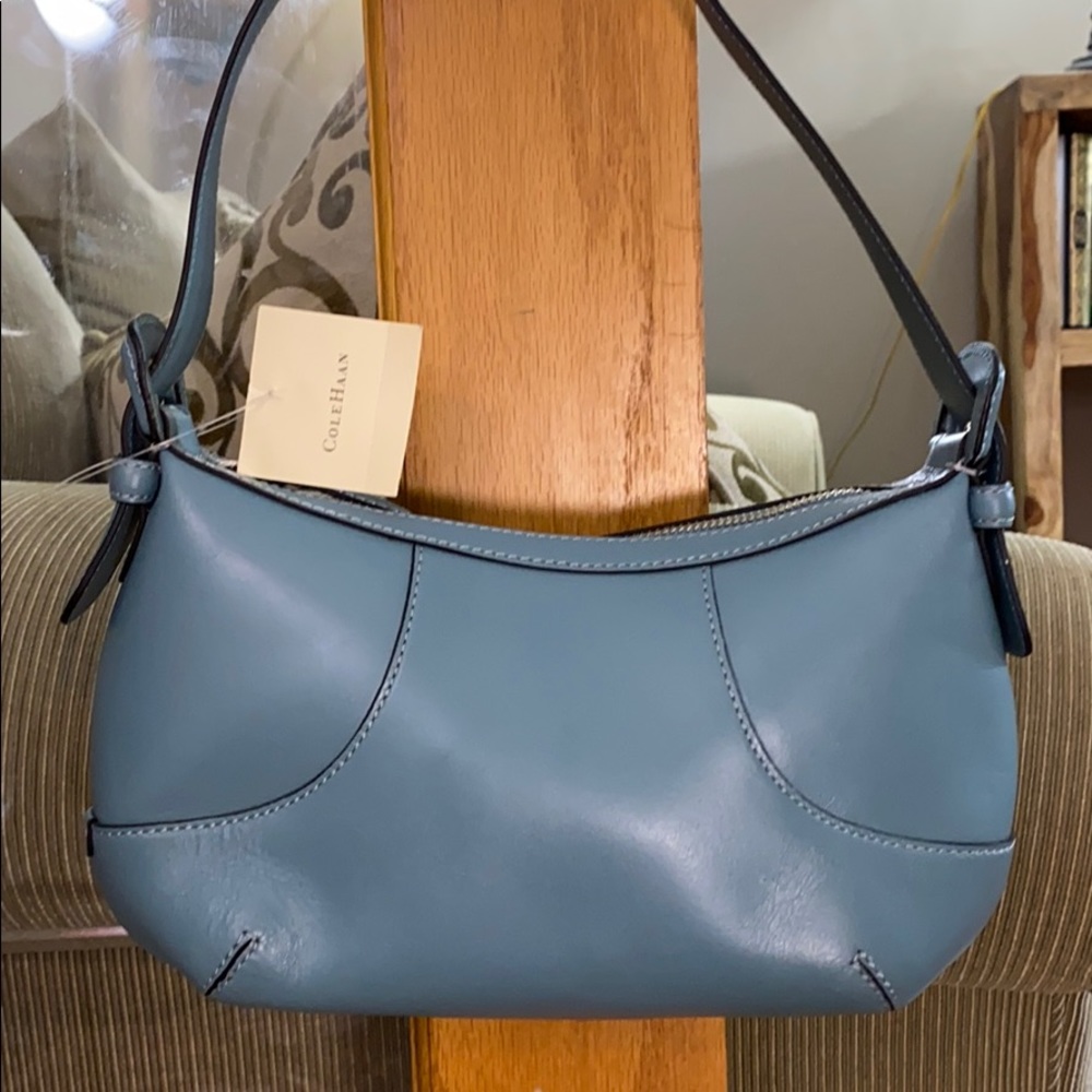 ๐ Cole Haan light blue leather shoulder bag NWT๐ - Picture 1 of 8